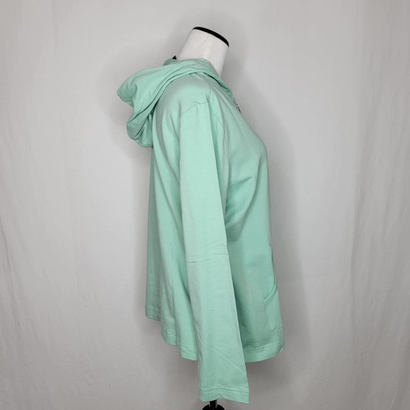 Karen Scott Long Sleeve Zip-Front Hoodie Antique Mint NWT Size Large - Picture 5 of 8